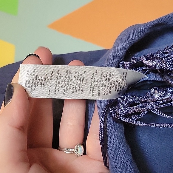 Chico's Women's Blue Ombre Fringe Francesca Fashion Skirt Chico's Size 0 (S-4) - Picture 8 of 13